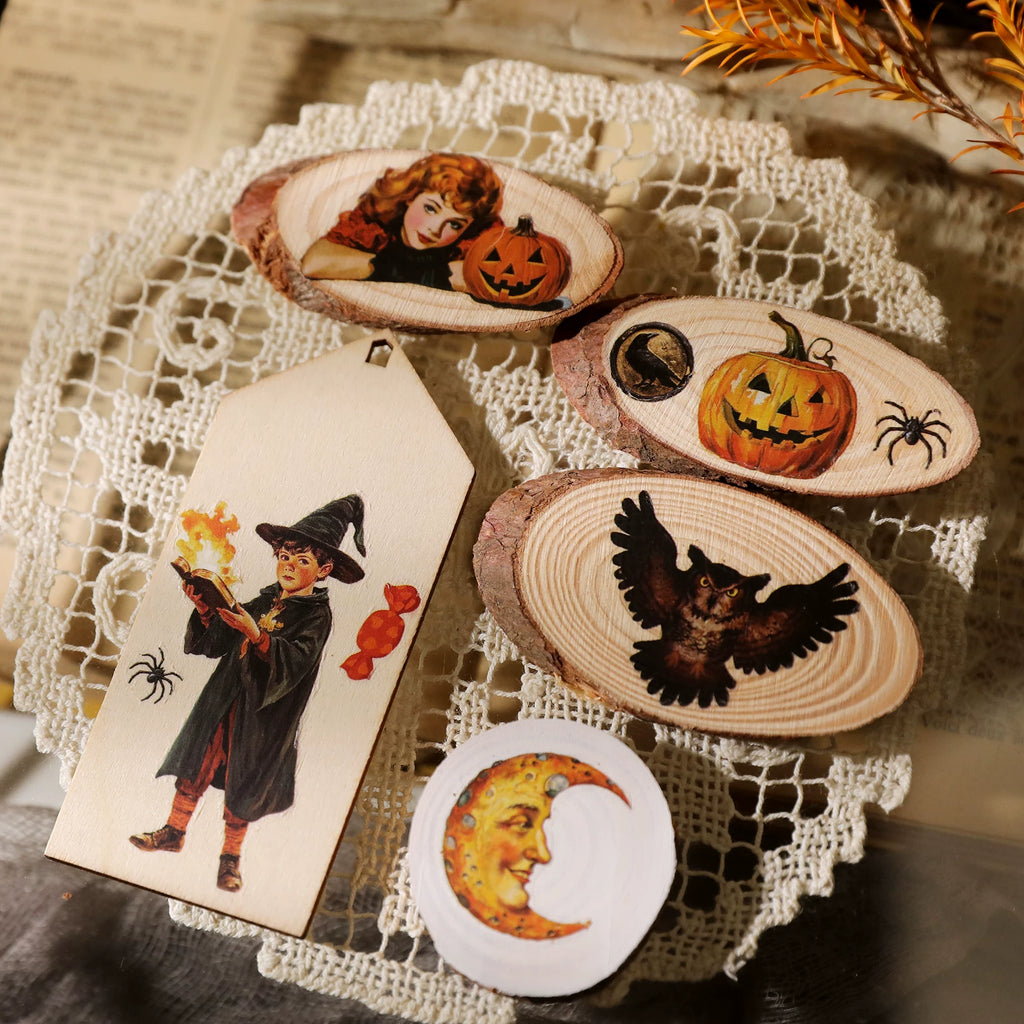 Halloween Matte Rub-on Transfers 2 Small Sheets -Pumpkin