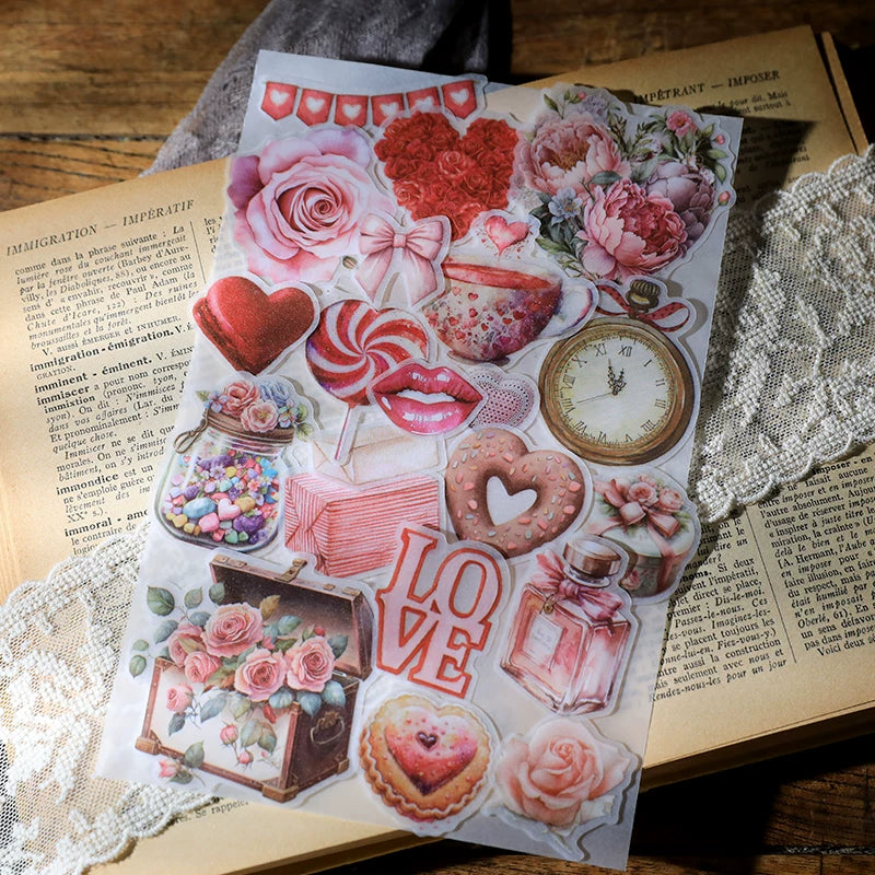 Pink Valentine's Day Vellum Stickers