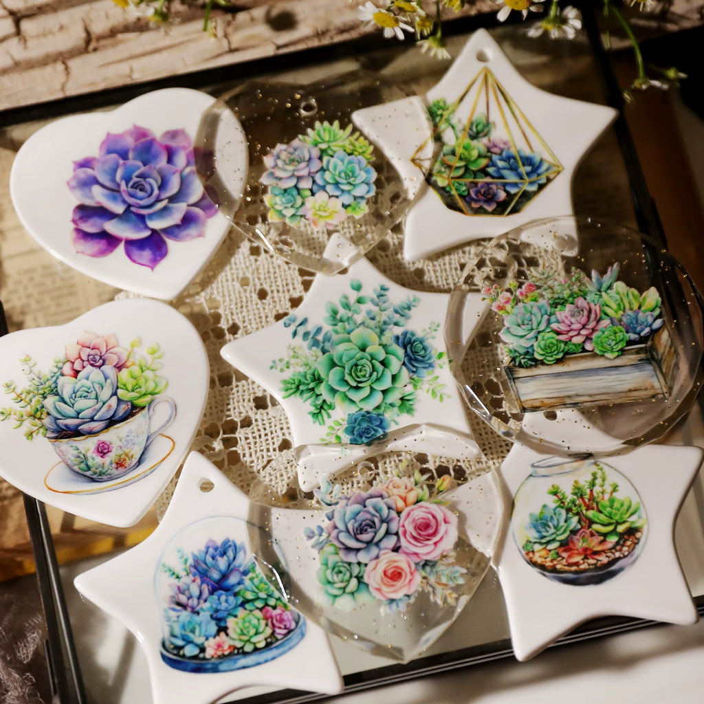 Succulents UV-DTF Rub-on Stickers