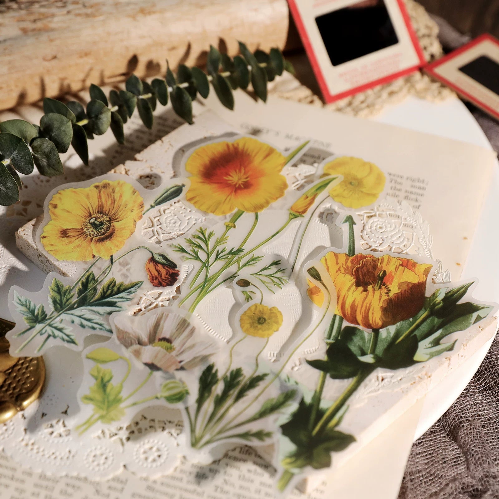Larger Flowers Vellum Stickers
