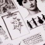Black Retro Print Vellum Stickers