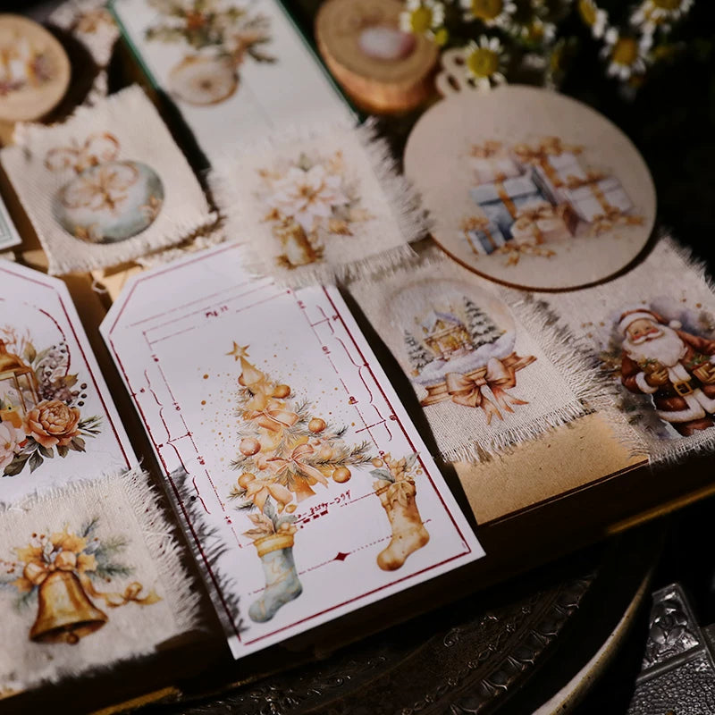 Golden Christmas Matte Rub-on Transfers 2 Small Sheets