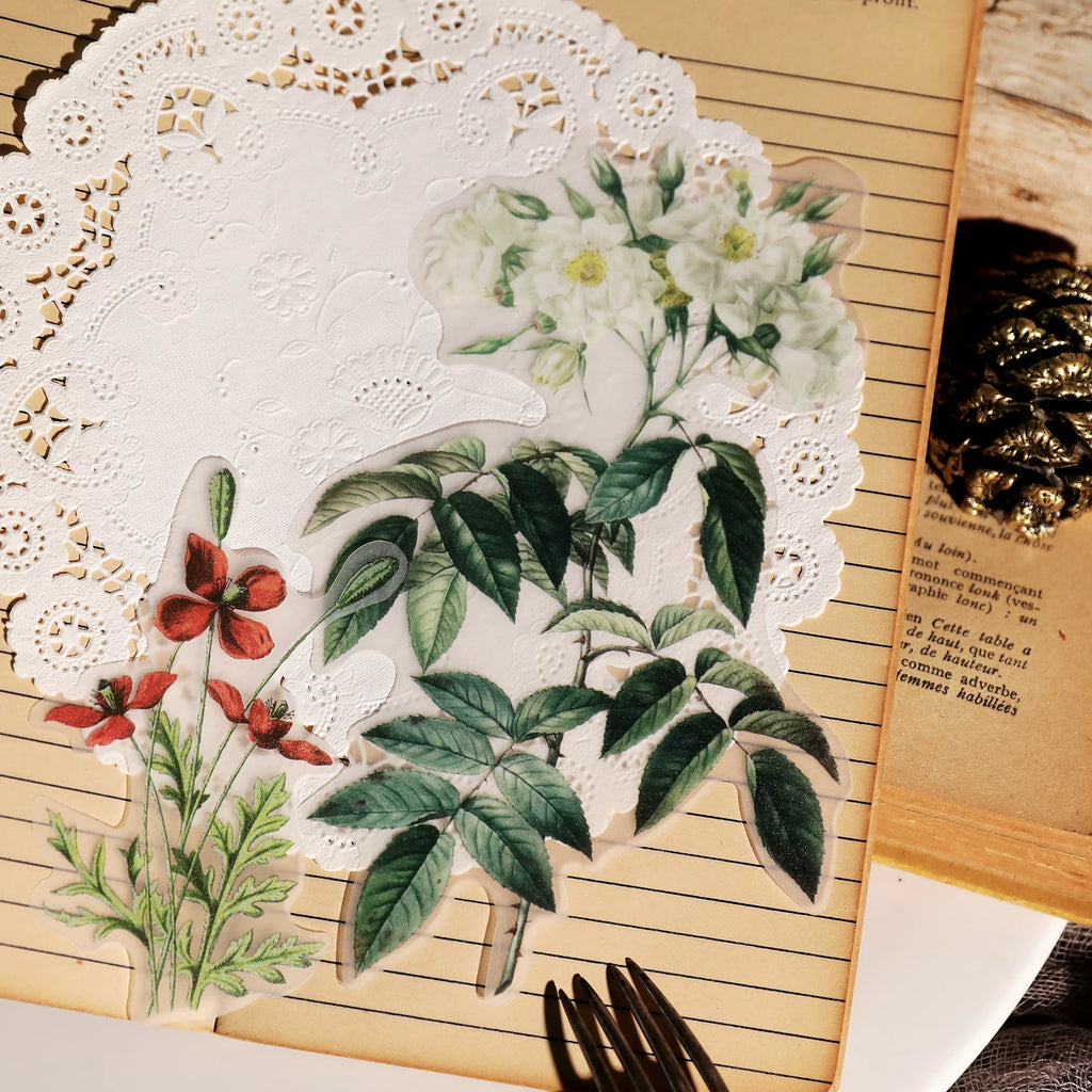 Larger Flowers Vellum Stickers