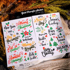 Christmas Leaf Quotes UV-DTF Rub-on Stickers