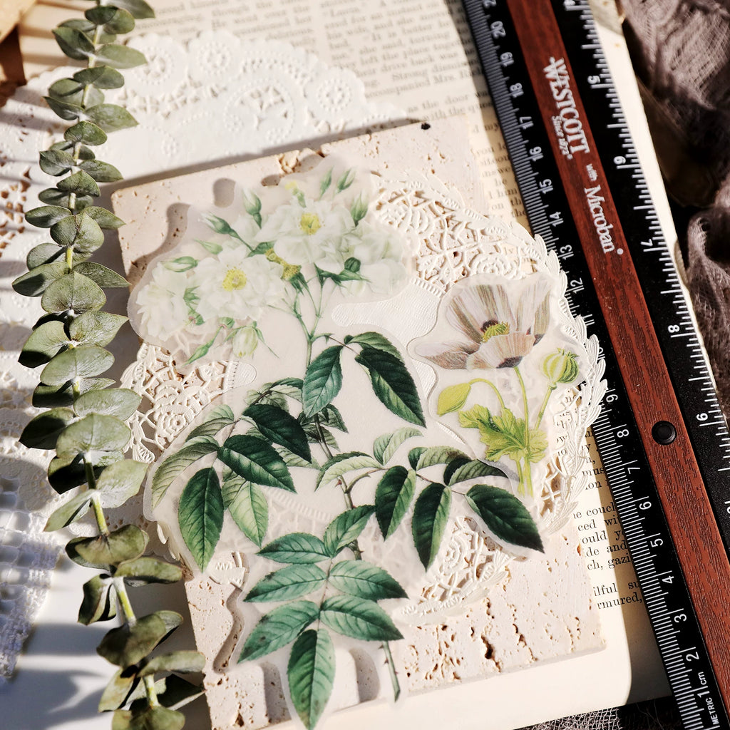 Larger Flowers Vellum Stickers