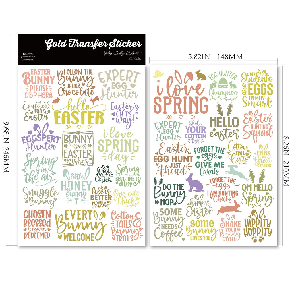 Easter Phrases UV-DTF Rub-on Stickers