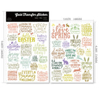 Easter Phrases UV-DTF Rub-on Stickers