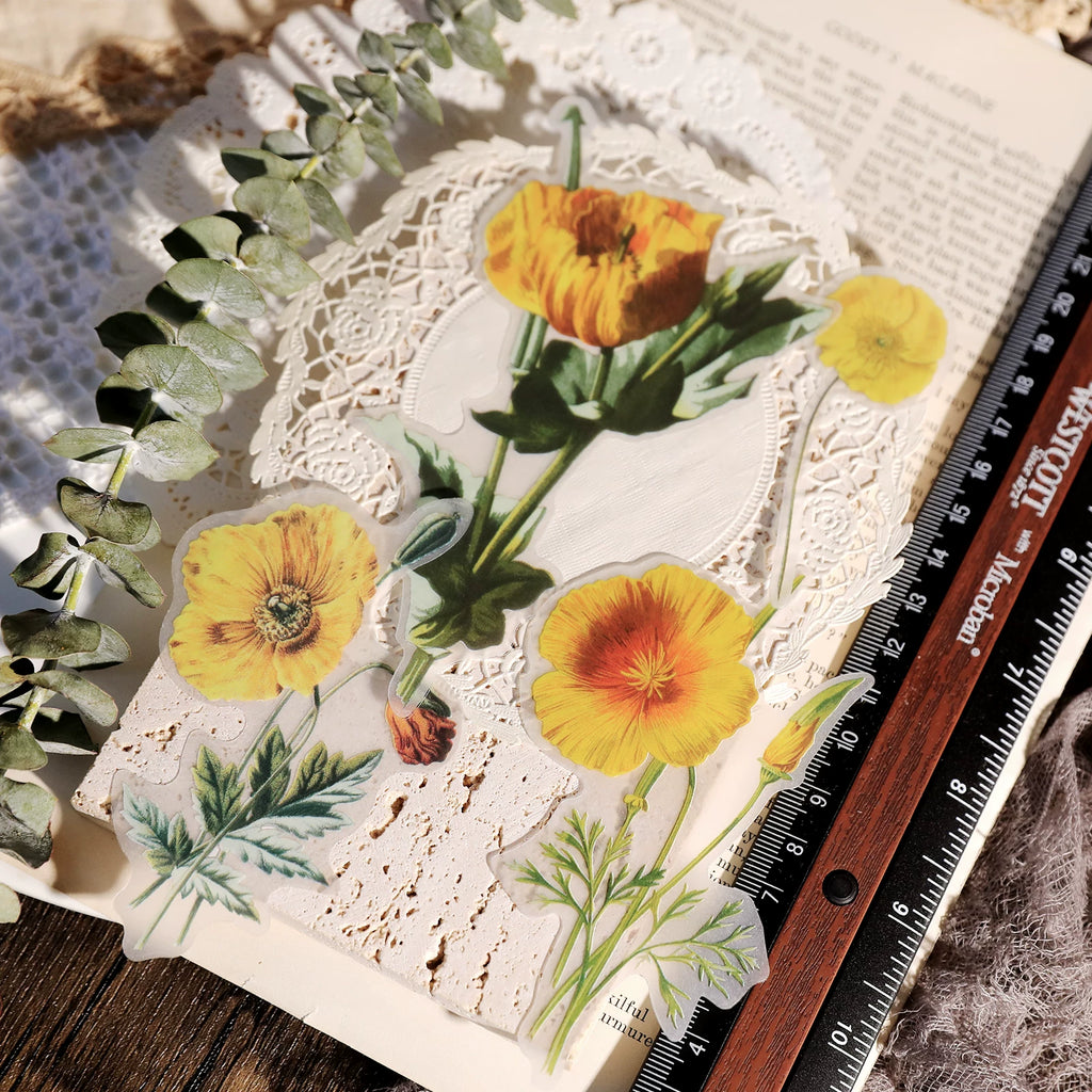 Larger Flowers Vellum Stickers