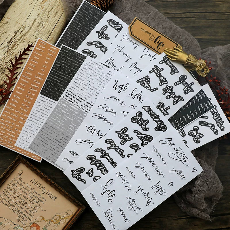 Words and Phrases Strips Self-adhesive Stickers