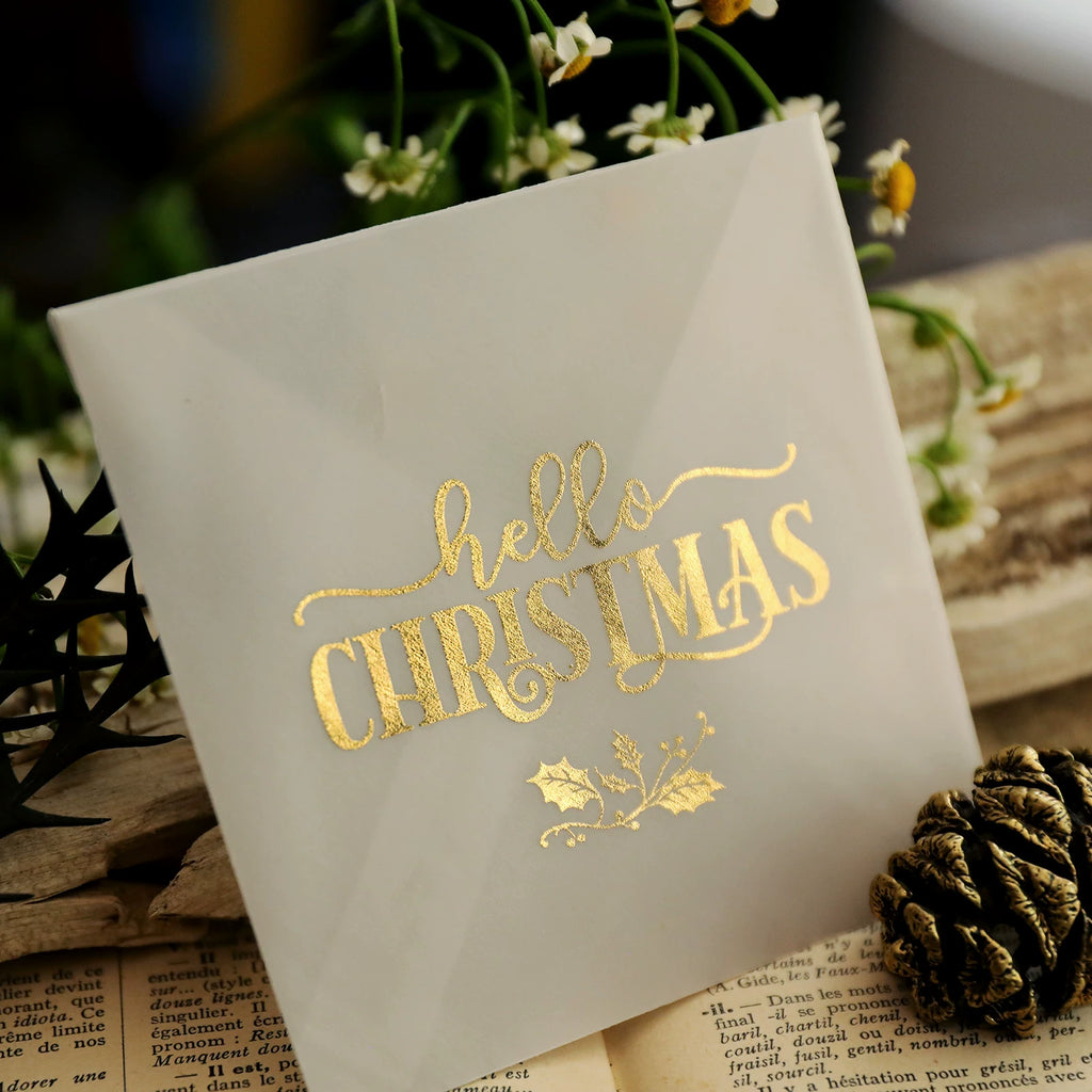 Gold Foil Christmas Rub-on Transfer Stickers