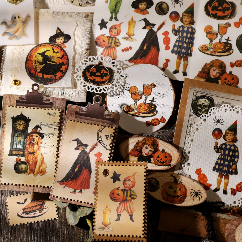 Halloween Matte Rub-on Transfers 2 Small Sheets -Pumpkin