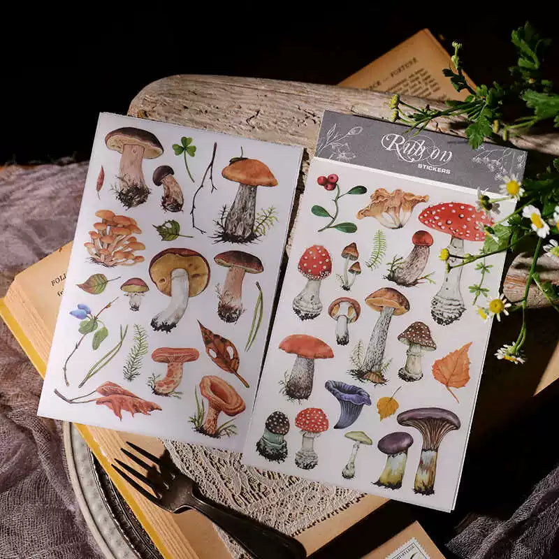 Mushroom Matte Rub-on Transfers 2 Small Sheets