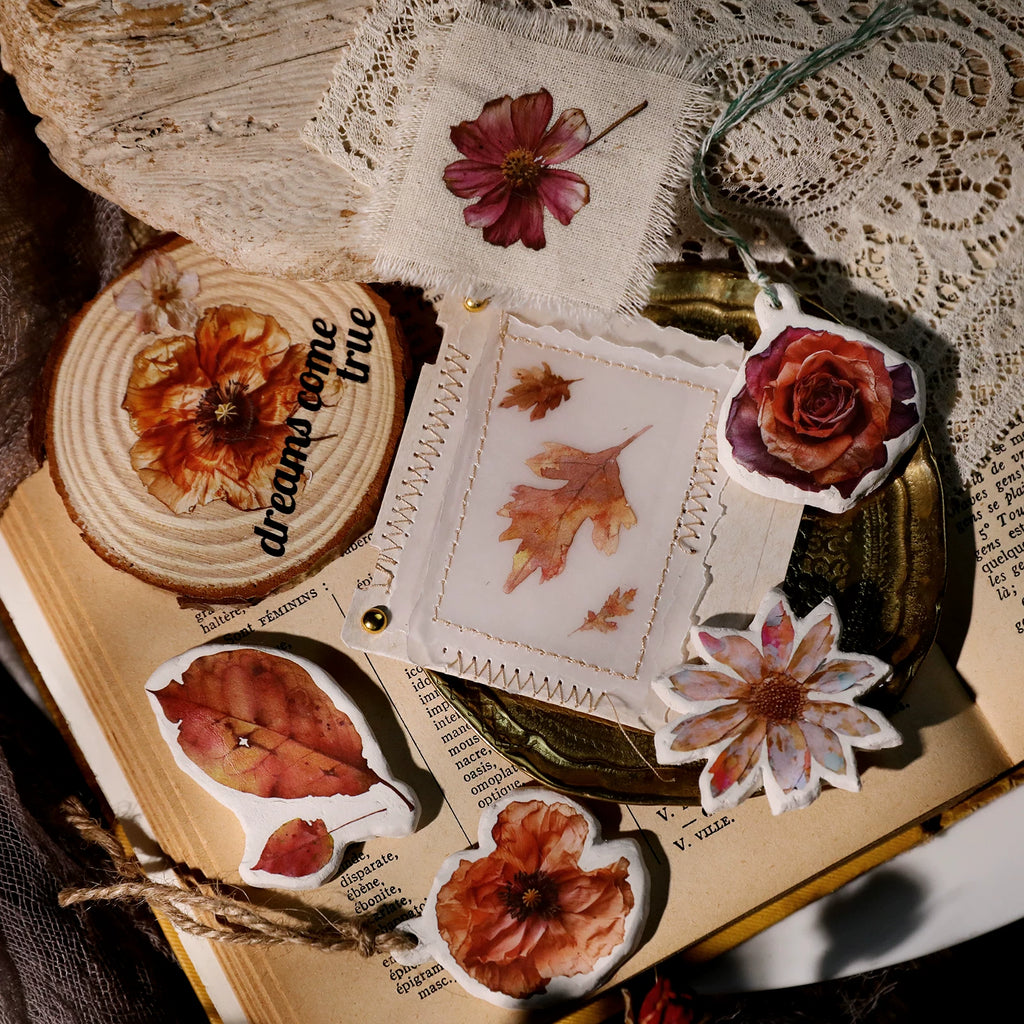 Autumn Dried Flowers Matte Rub-on Transfers