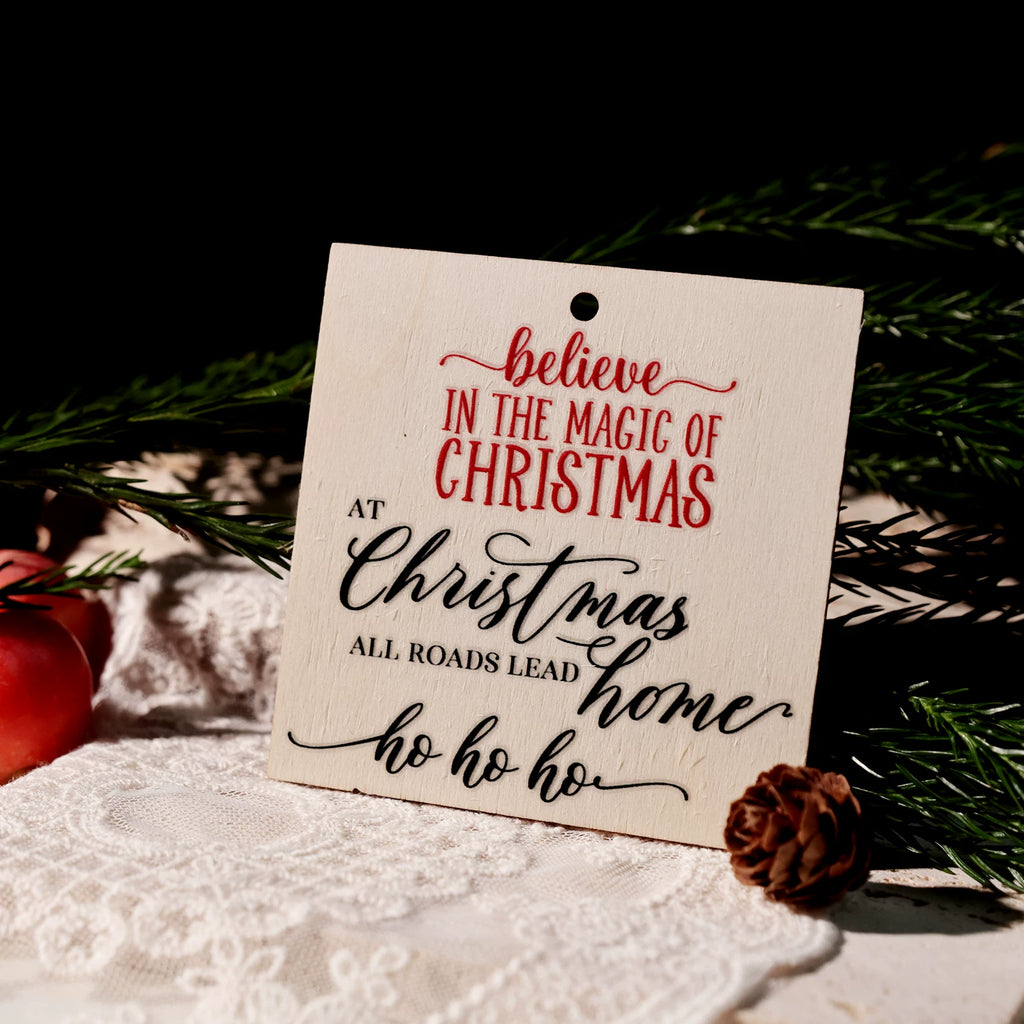 Christmas Black and Red Quotes UV-DTF Rub-on Stickers