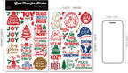 Christmas Hat Quotes UV-DTF Rub-on Stickers