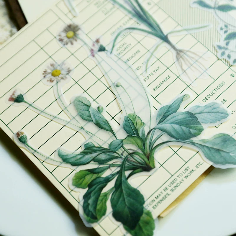 Tropical Plants and Butterflies Vellum Stickers