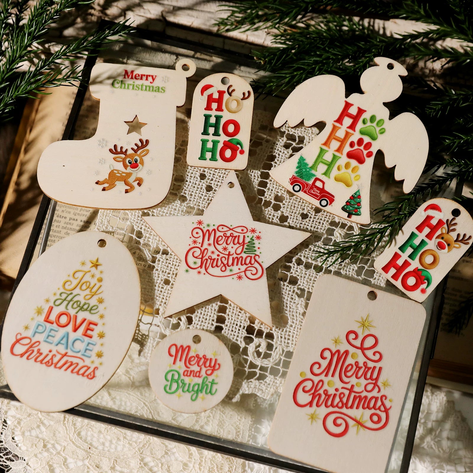 Christmas Embroidery  Quotes UV-DTF Rub-on Stickers