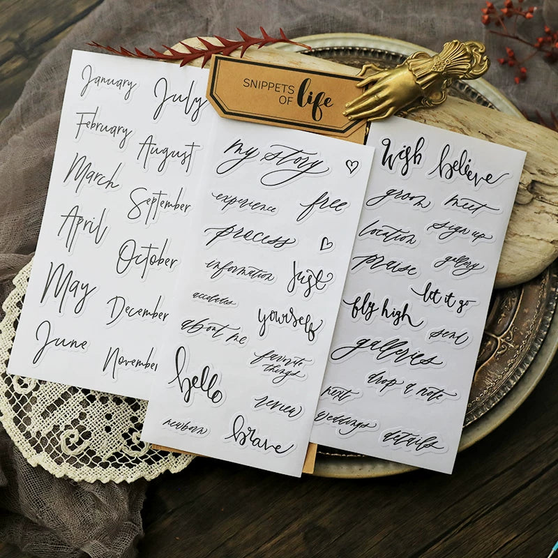 Words and Phrases Strips Self-adhesive Stickers