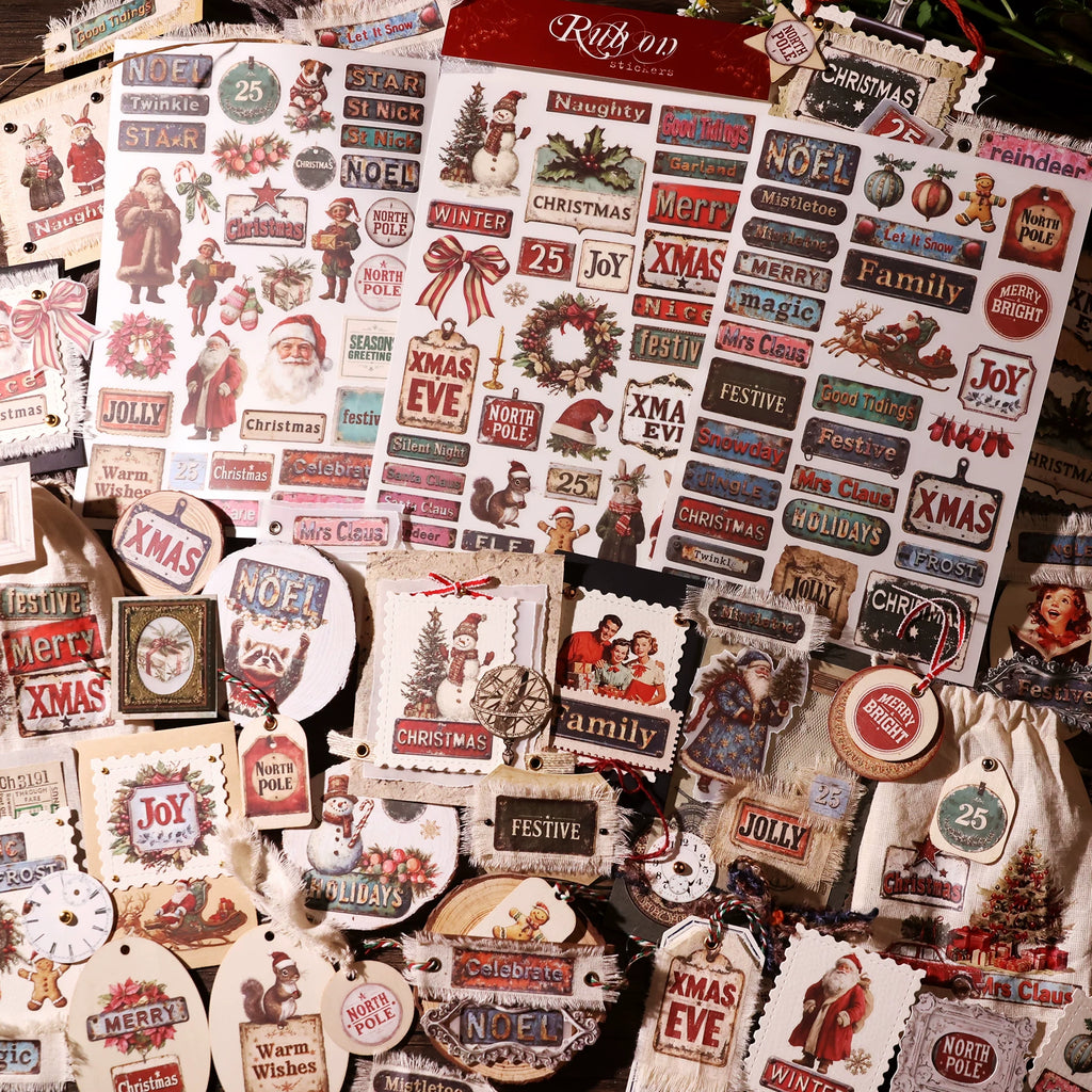 Christmas Signs Matte Rub-on Transfers