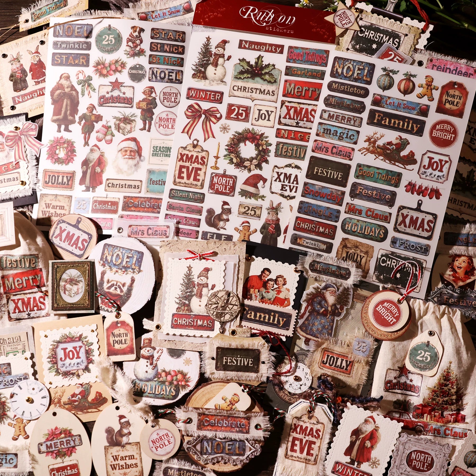 Christmas Signs Matte Rub-on Transfers