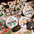 Christmas Leaf Quotes UV-DTF Rub-on Stickers