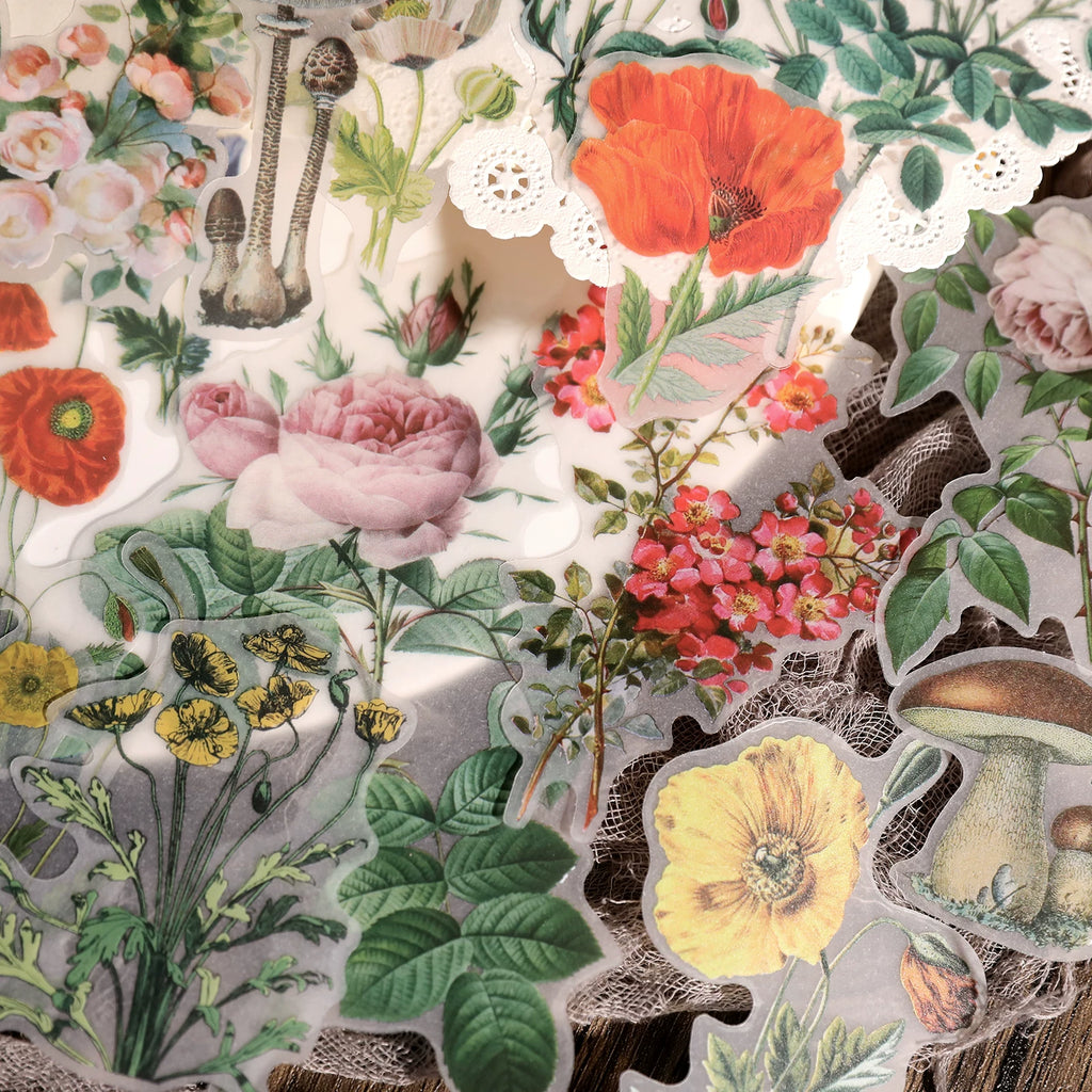 Larger Flowers Vellum Stickers