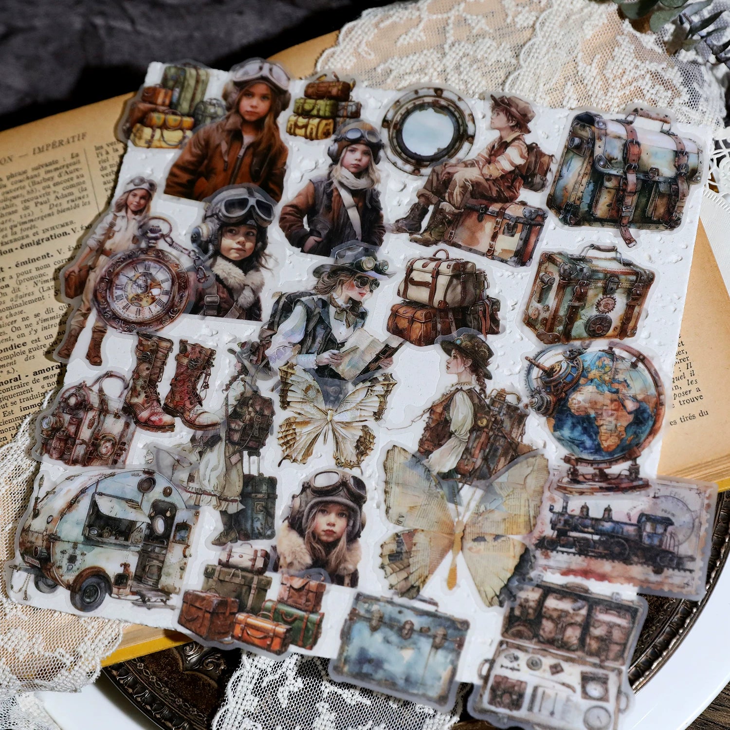 Steam Travel Vellum Stickers