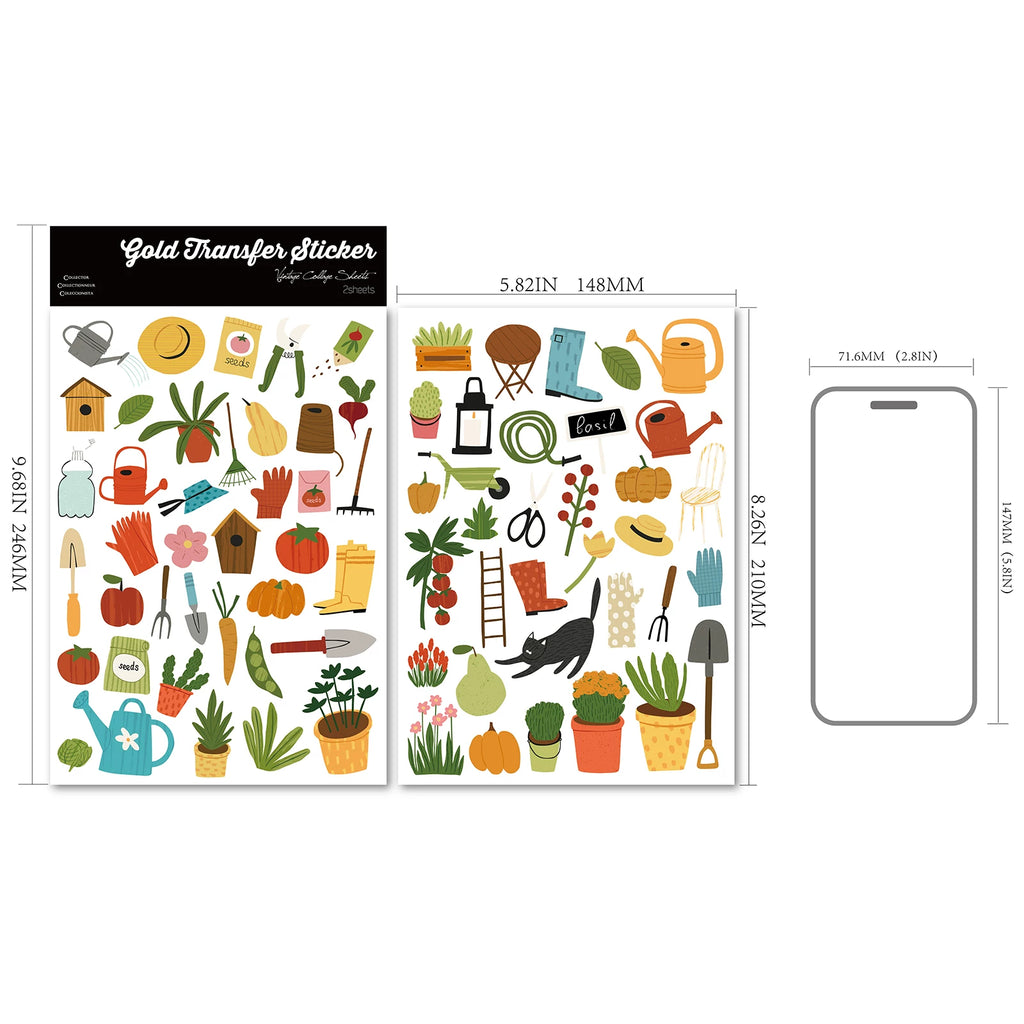 Spring Farm UV-DTF Rub-on Stickers