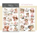 Kitten and Girl Matte Rub-on Transfers 2 Small Sheets