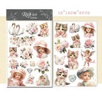 Kitten and Girl Matte Rub-on Transfers 2 Small Sheets