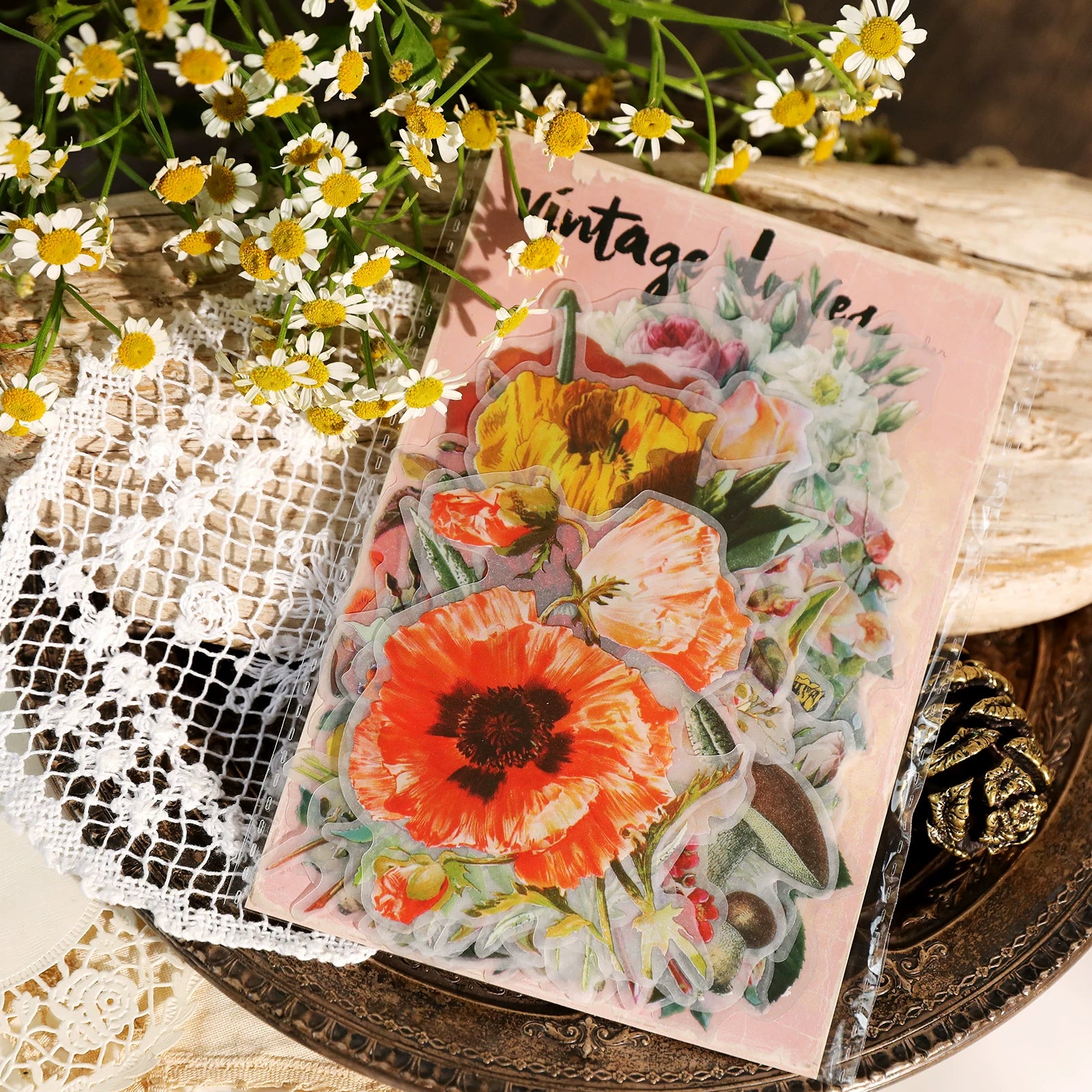 Larger Flowers Vellum Stickers
