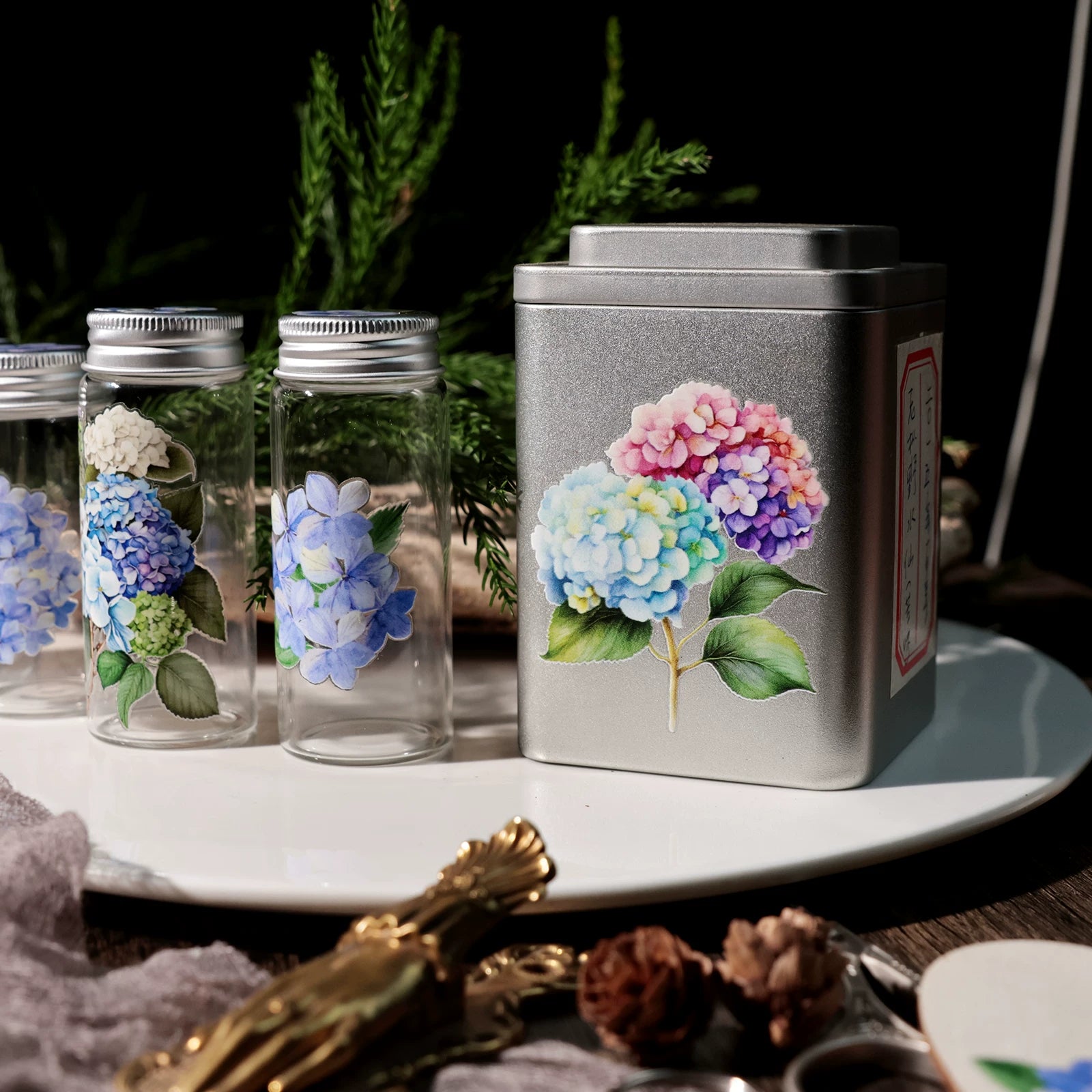 Hydrangea UV-DTF Rub-on Stickers