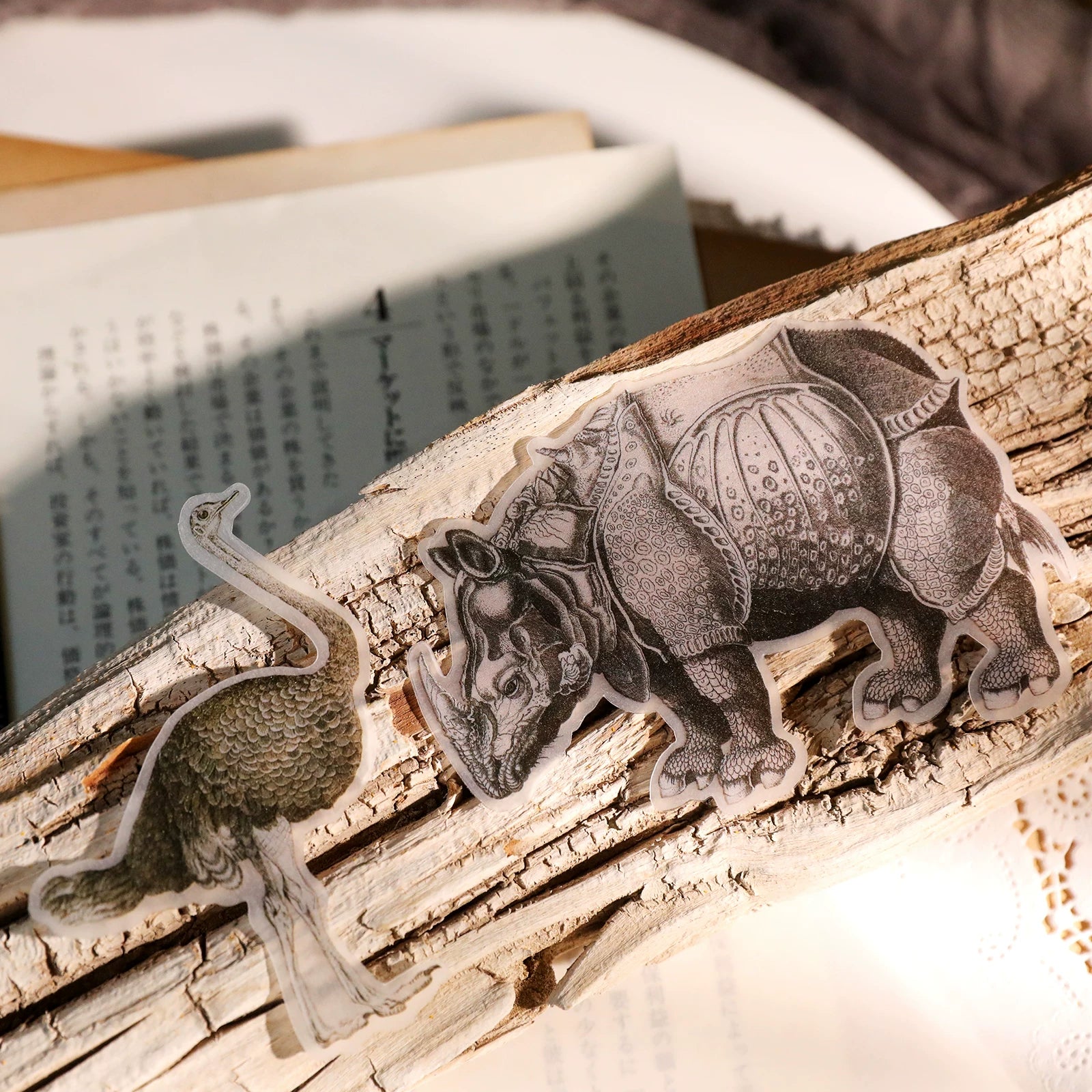 Classical Copperplate Prints Vellum Stickers