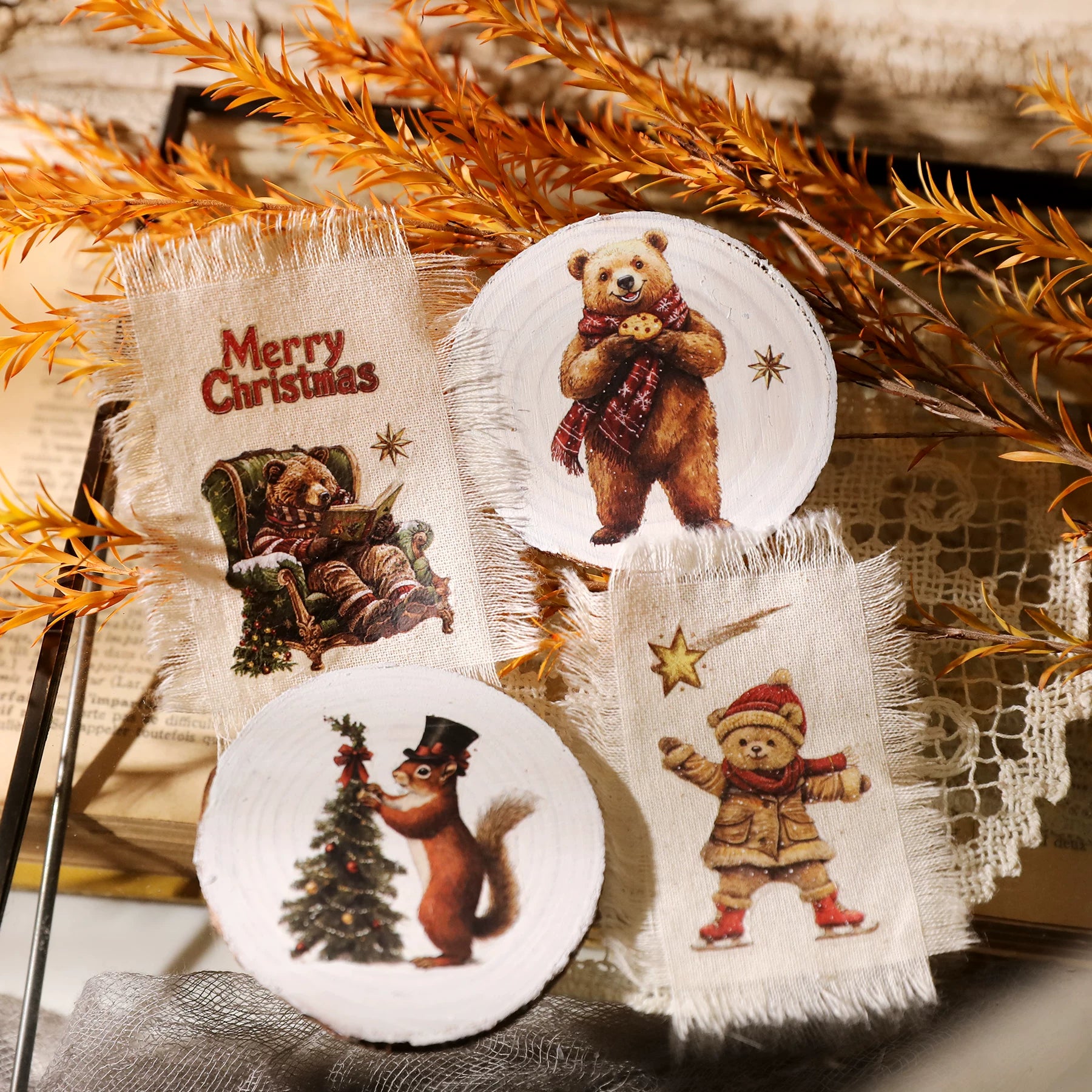 Christmas Matte Rub-on Transfers 2 Small Sheets