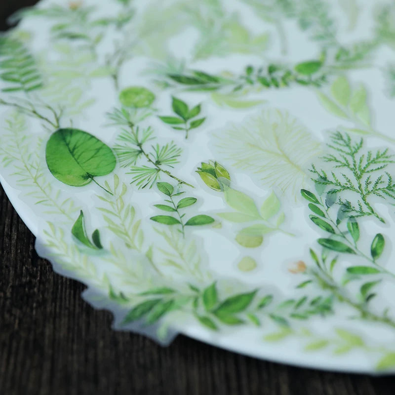 Fresh Green Leaves Vellum Stickers