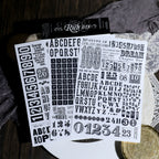 Numbers and Letters Matte Rub-on Transfers