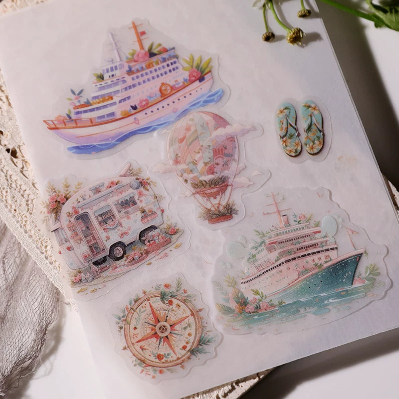 Summer Travel Vellum Stickers