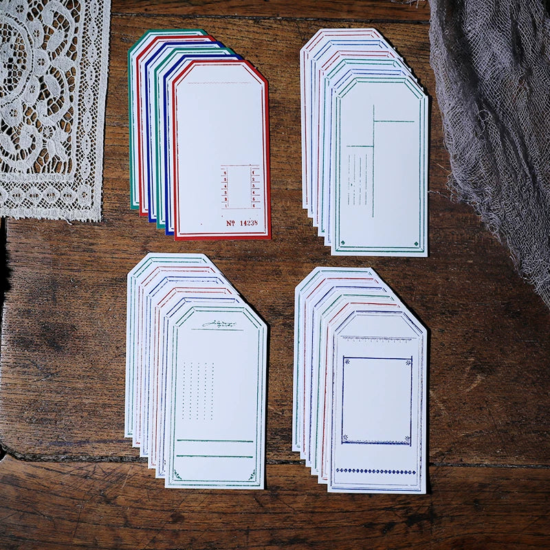 Retro Letterpress Printed Label Tag Cards