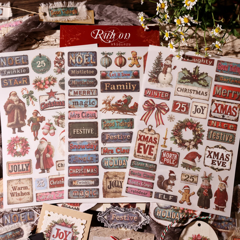 Christmas Signs Matte Rub-on Transfers