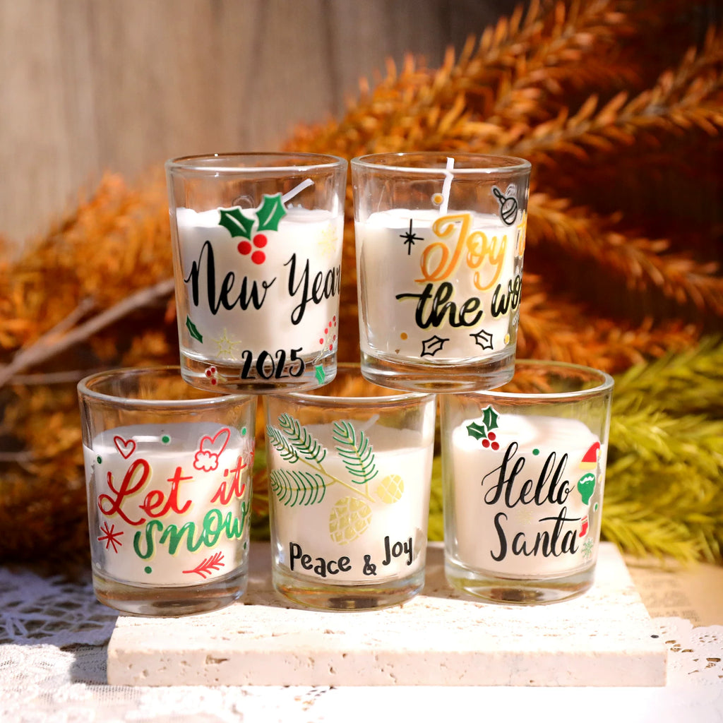 Christmas Leaf Quotes UV-DTF Rub-on Stickers