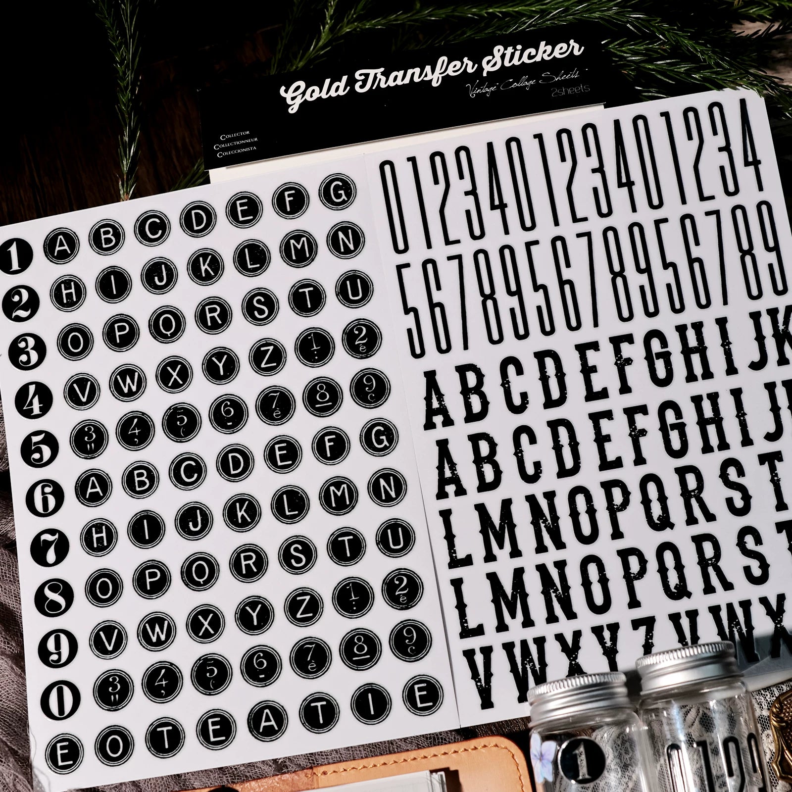Alphabet and Number UV-DTF Rub-on Stickers