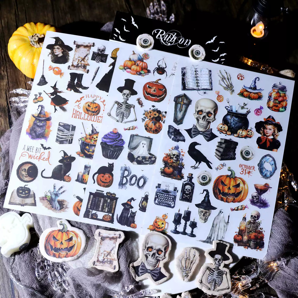 Halloween Dark Matte Rub-on Transfers