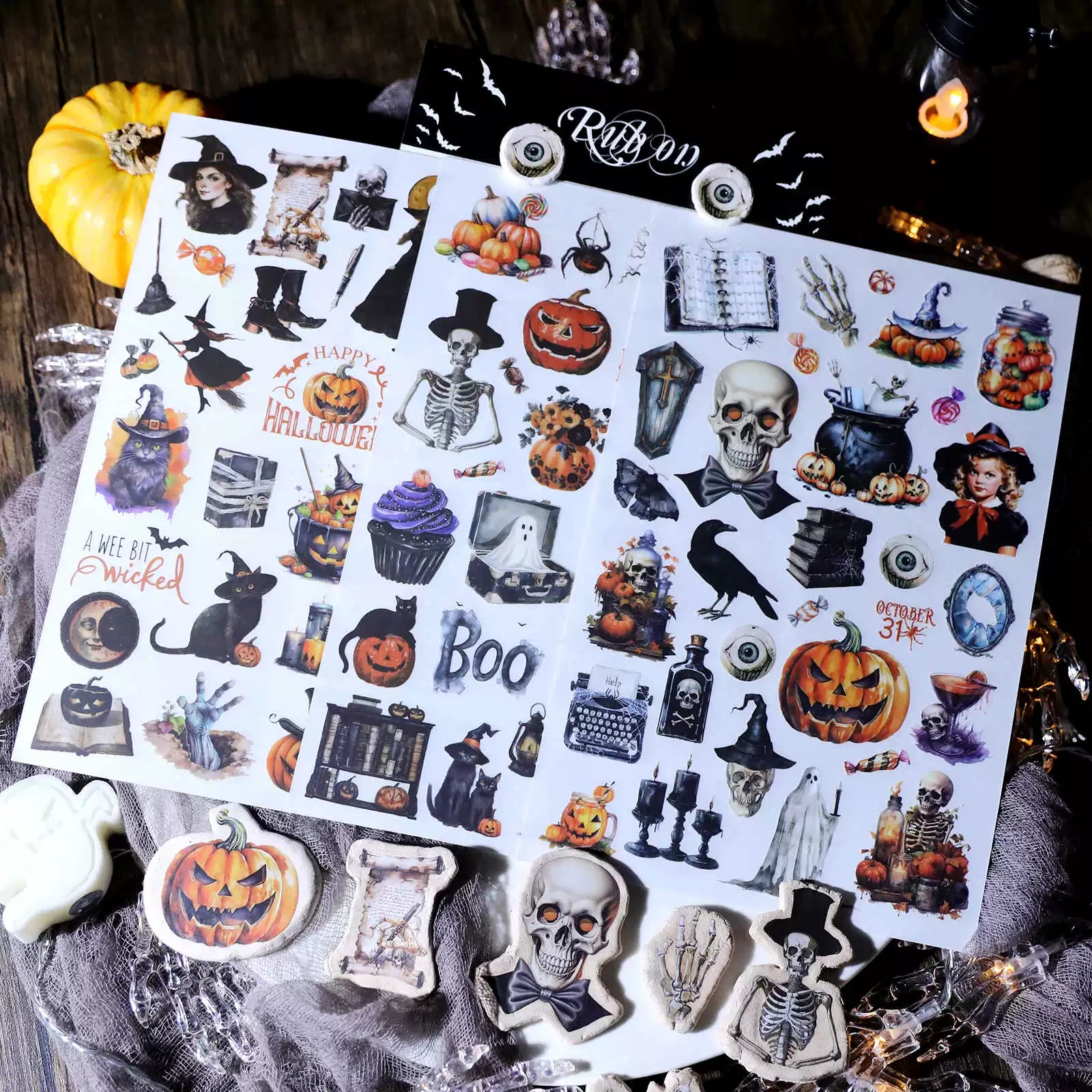 Halloween Dark Matte Rub-on Transfers