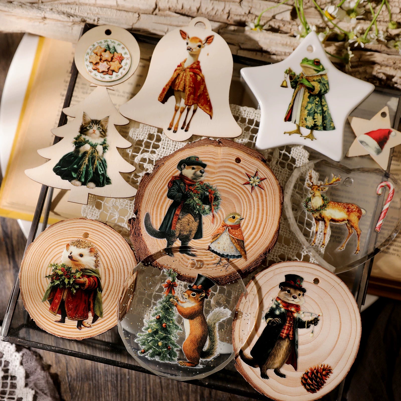 Christmas Magical Creatures UV-DTF Rub-on Stickers
