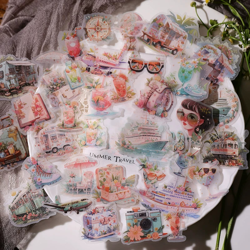 Summer Travel Vellum Stickers
