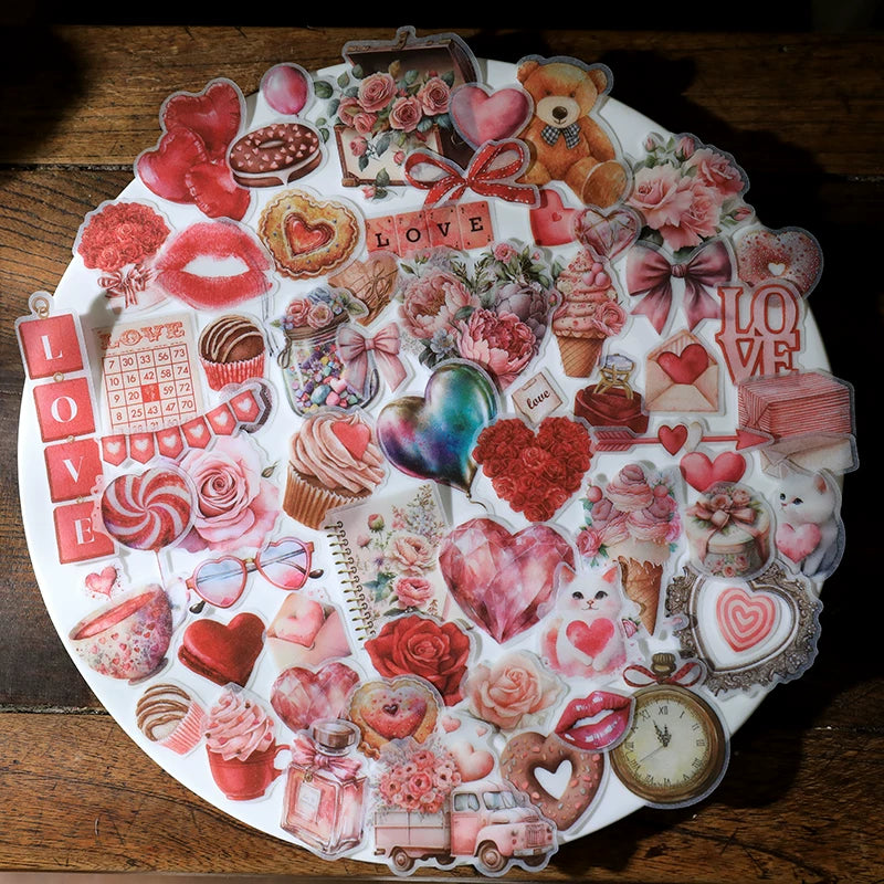 Pink Valentine's Day Vellum Stickers