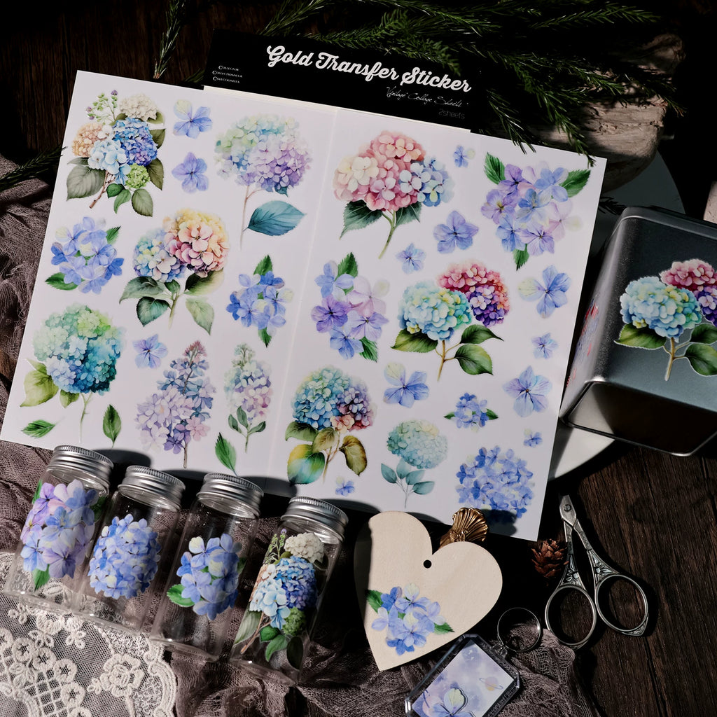 Hydrangea UV-DTF Rub-on Stickers