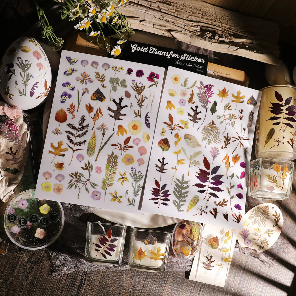 Dried Small Plants UV-DTF Rub-on Stickers