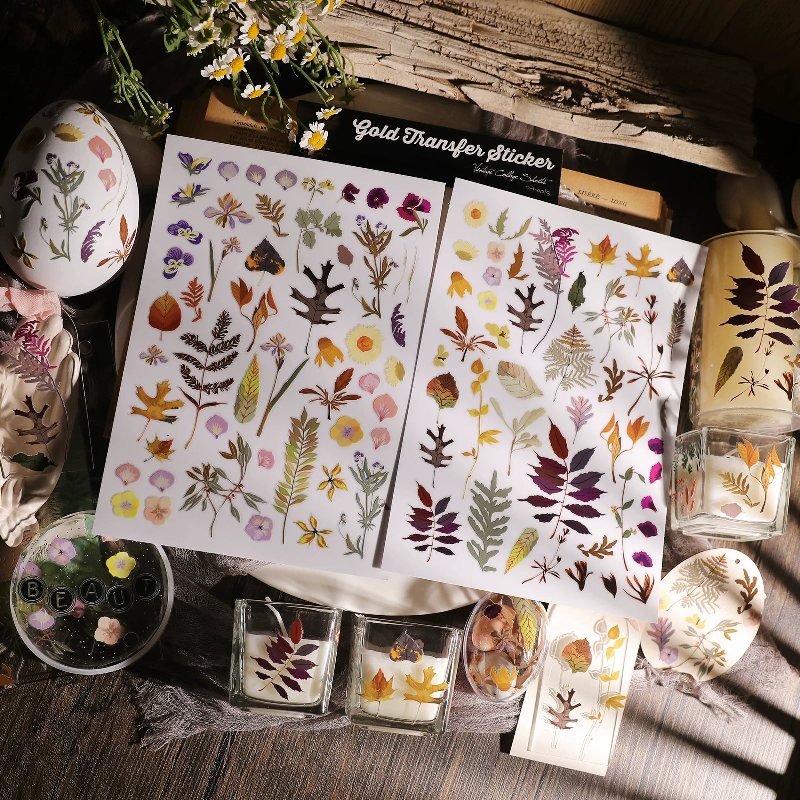 Dried Small Plants UV-DTF Rub-on Stickers