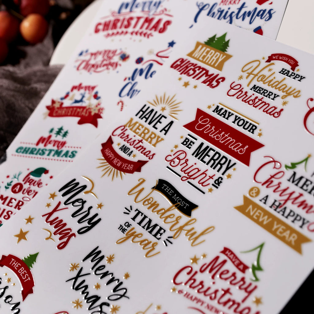 Christmas Color Quotes UV-DTF Rub-on Stickers